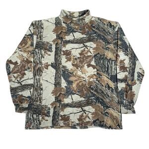 Vintage Duofold Realtree Camo Mock Neck Thermal Shirt USA Made Mens Medium